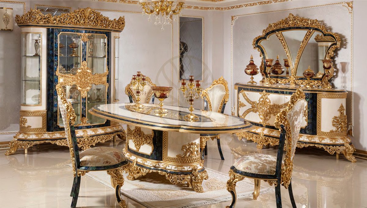 Royal Luxe Hand Carved Teak Dining Table Set, Saharanpur, Dining Table