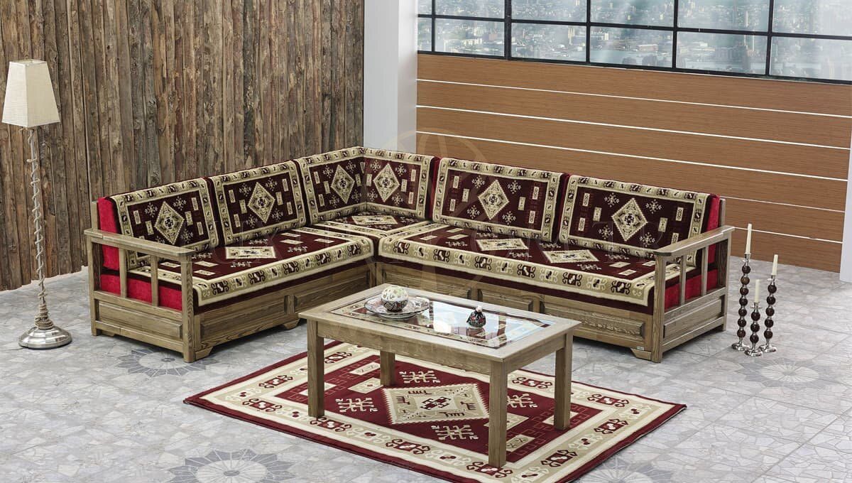 Royal Gabonas Hand Carved Teak L-Shape Sofa, Saharanpur, view 2