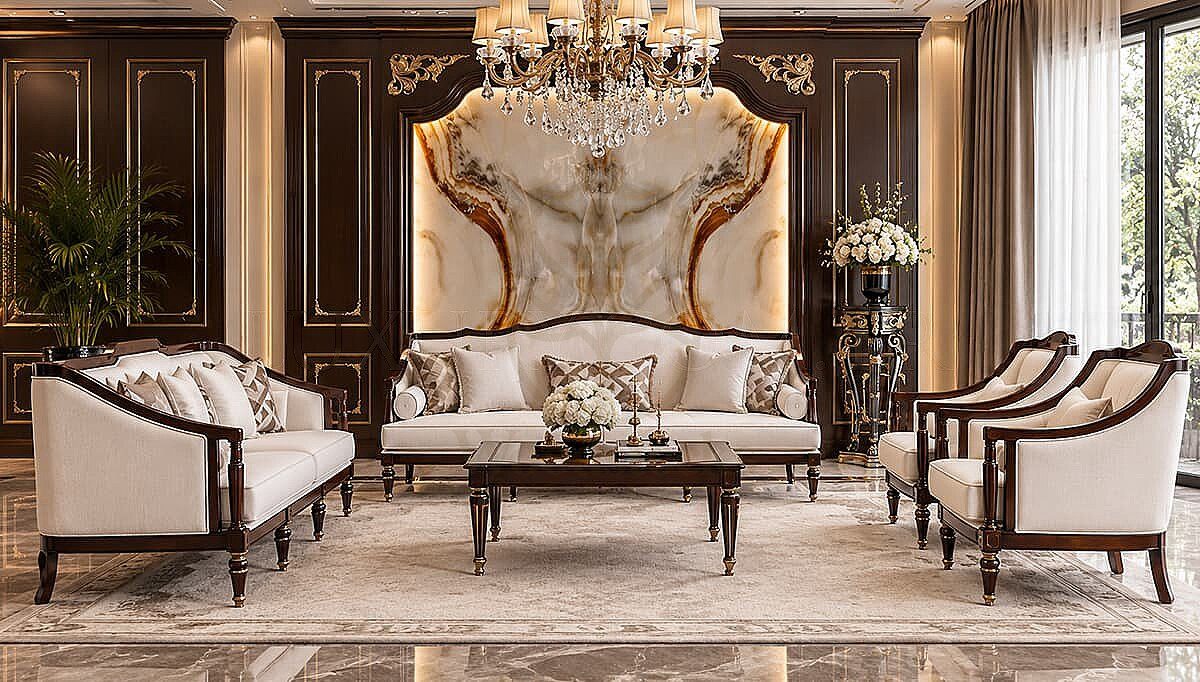 Luxury Florenza Handcrafted Teak Sofa Set, Saharanpur, Sofa Set