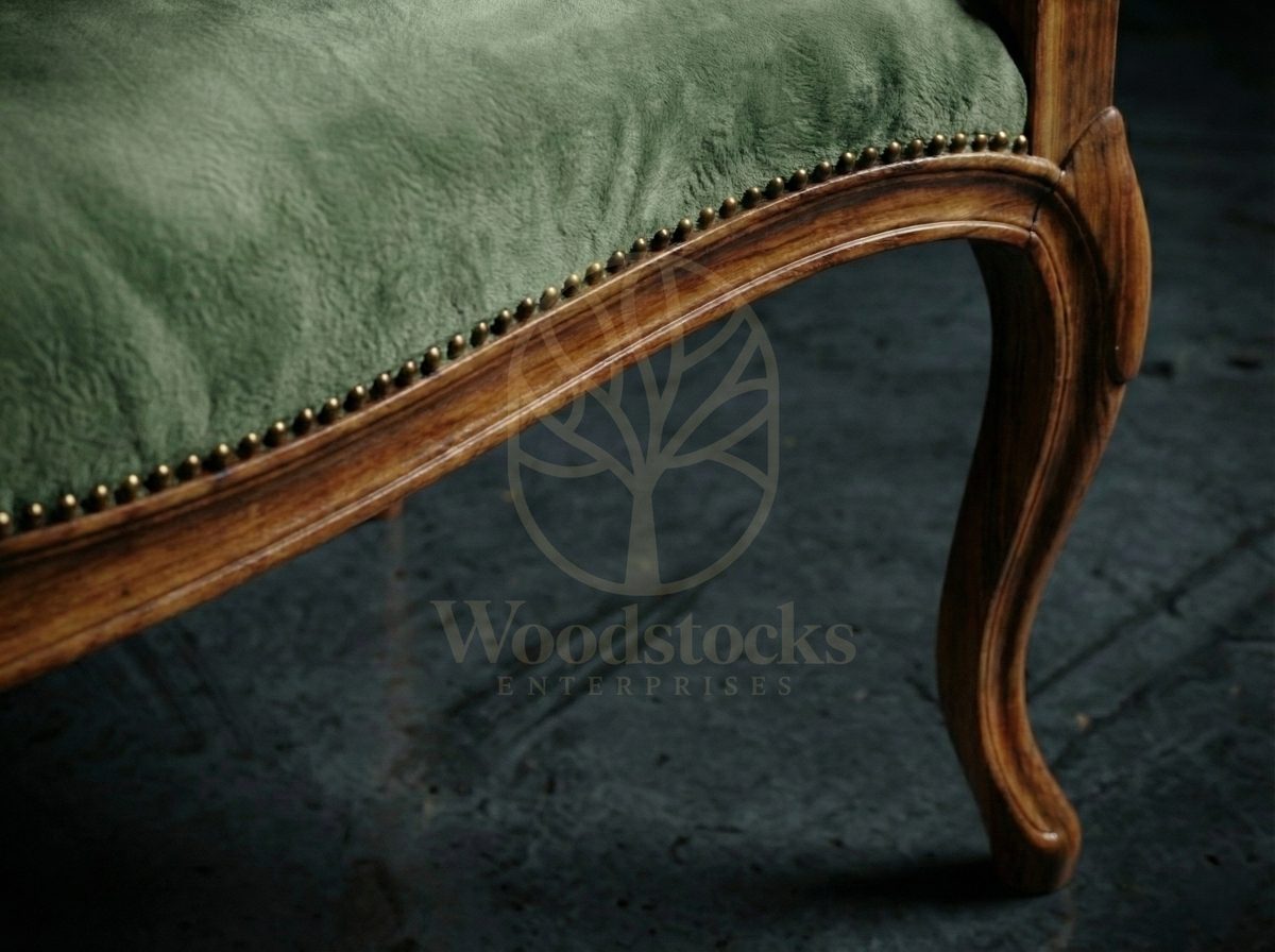 Luxury Teak Neuilly Belle Époque Deco Salon Settee, Saharanpur, view 4