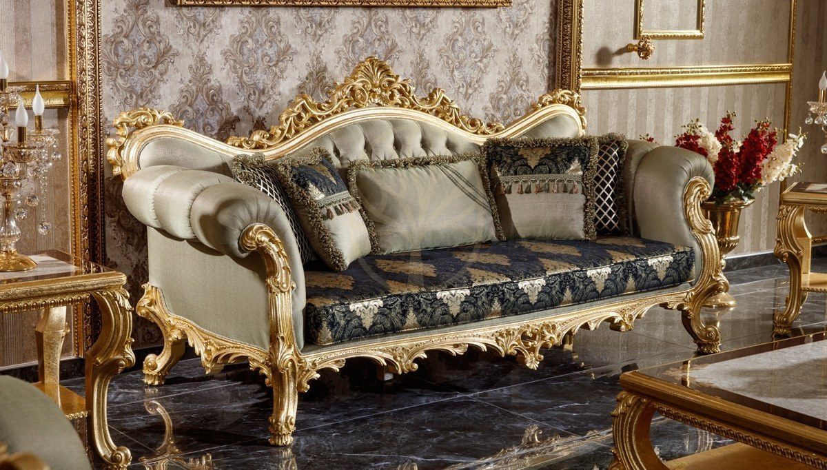 Royal Monesa Gold Leaf Hand Carved Teak Sofa Set, Saharanpur, view 3