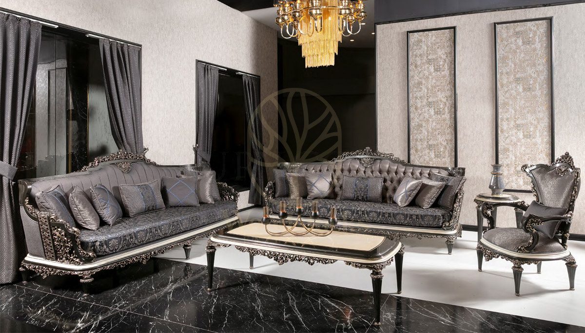 Royal Amarillo Hand Carved Teak Sofa Set, Saharanpur, Sofa Set