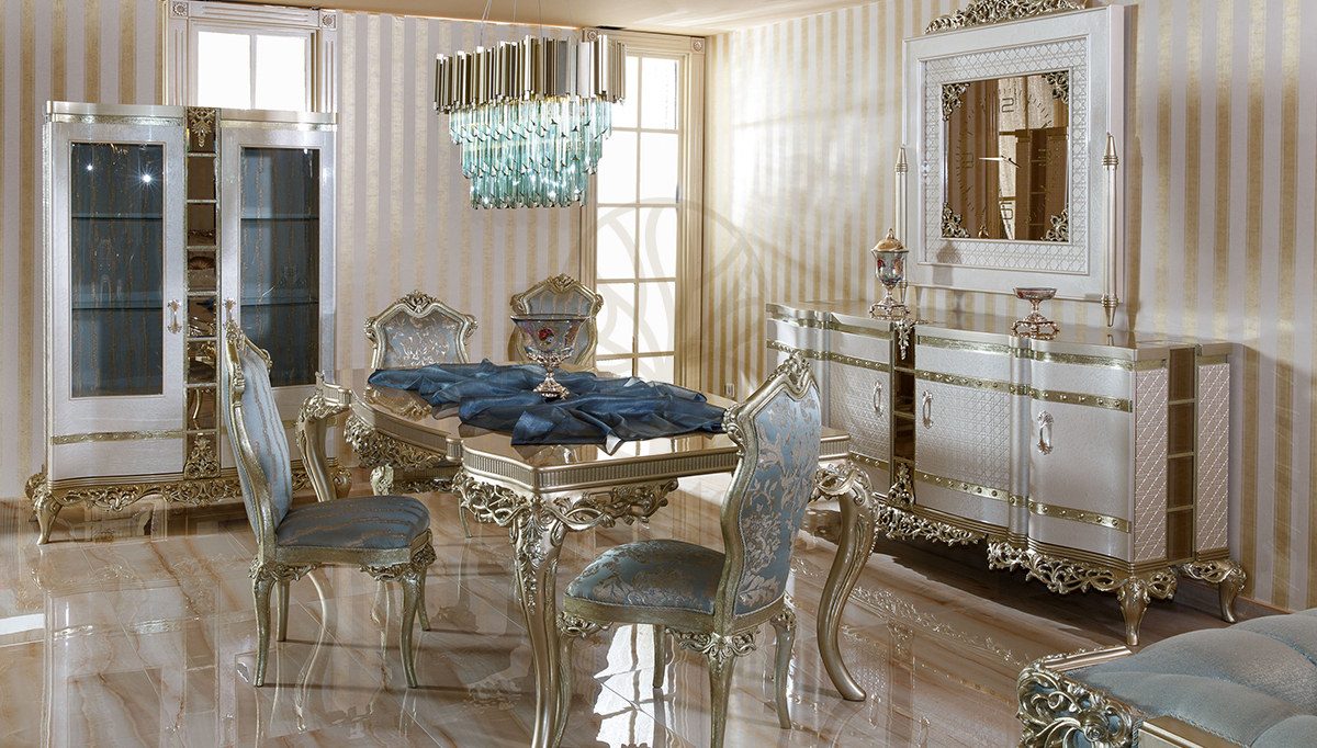 Royal Houston Hand Carved Teak Dining Table Set, Saharanpur, view 10
