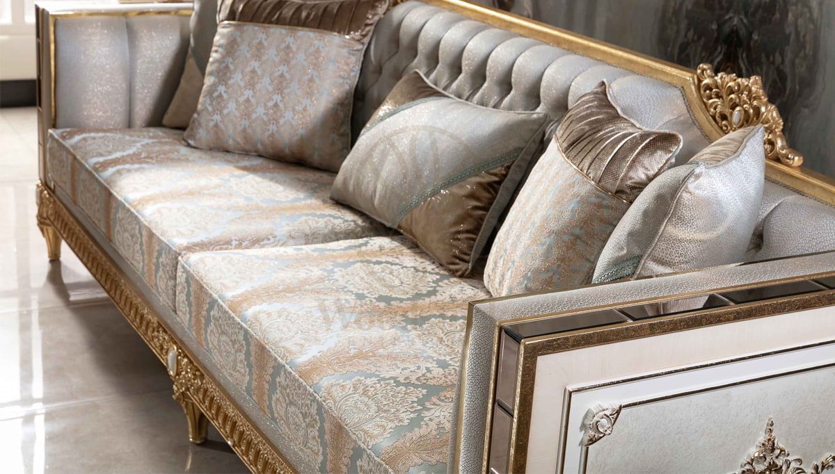 Royal Dominika Cream Hand Carved Teak Sofa Set, Saharanpur, view 10