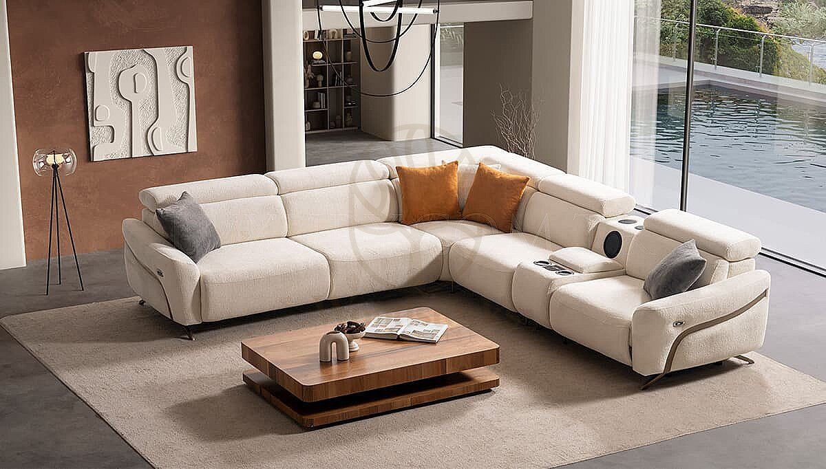 Luxury Kervano Handcrafted Teak L-Shape Sofa, Saharanpur, view 3
