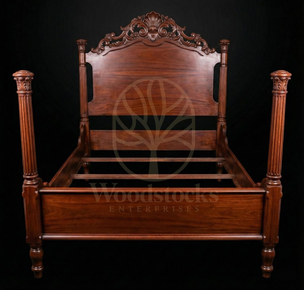 Royal Hand Carved Teak Indo-Regency Heirloom Bed, Saharanpur, view 2