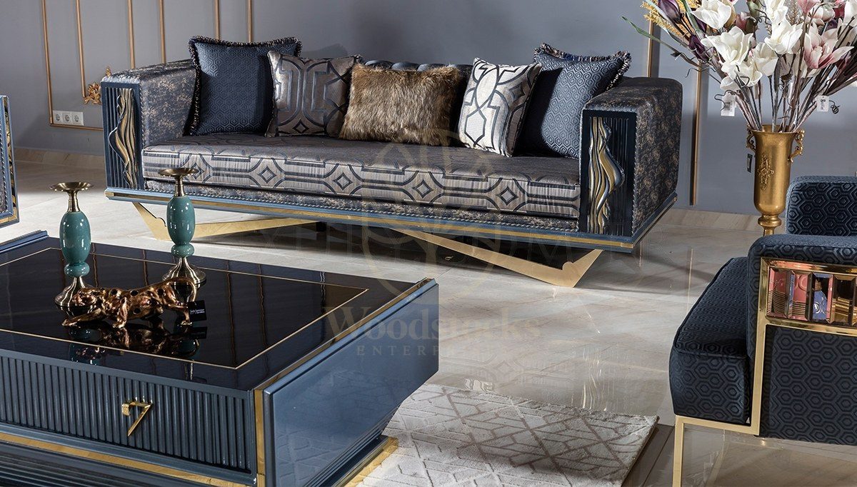 Luxury Valentin Handcrafted Teak Sofa Set II, Saharanpur, view 2