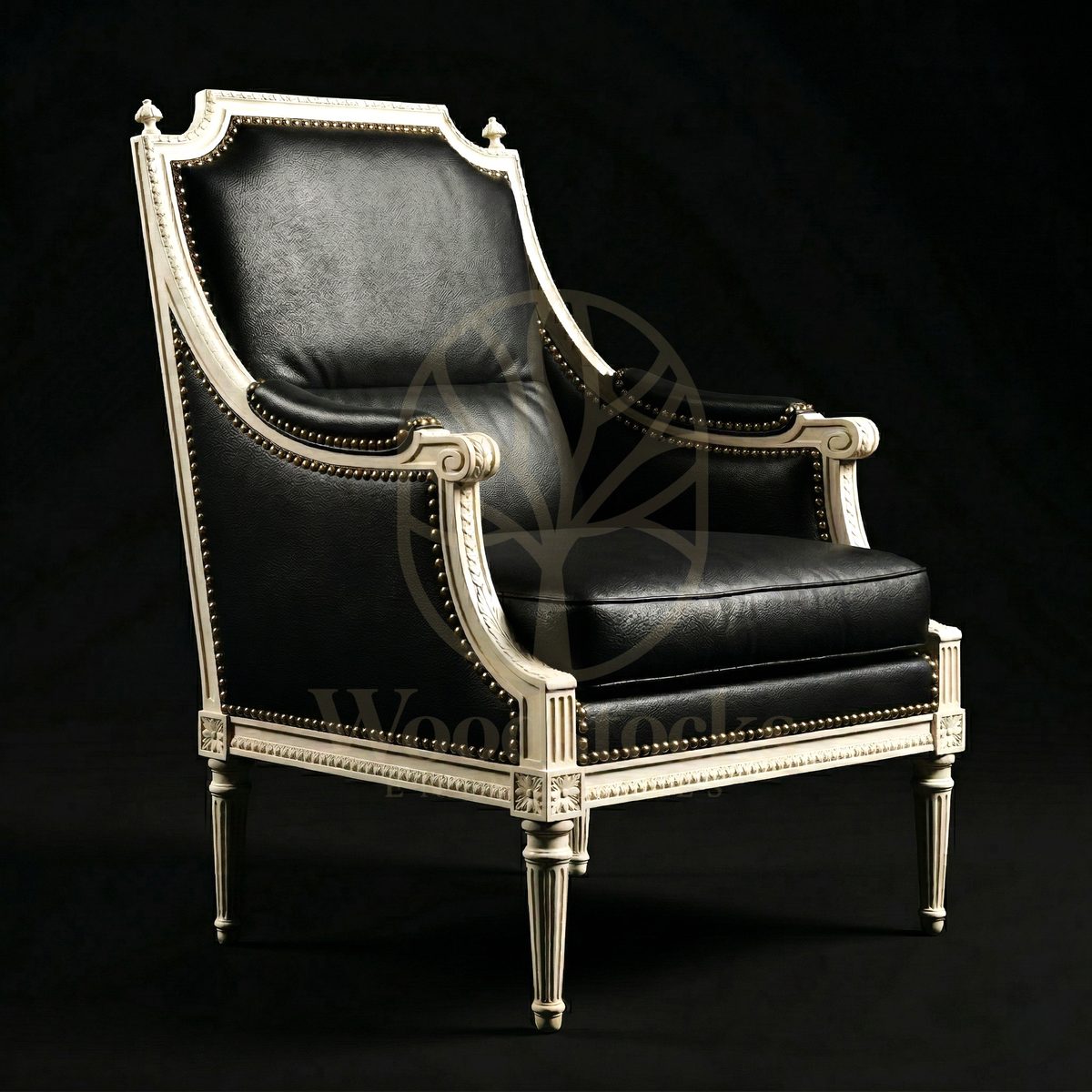 Royal Teak Parisian Atelier Louis XVI Bergère, Saharanpur, Living Room Chair