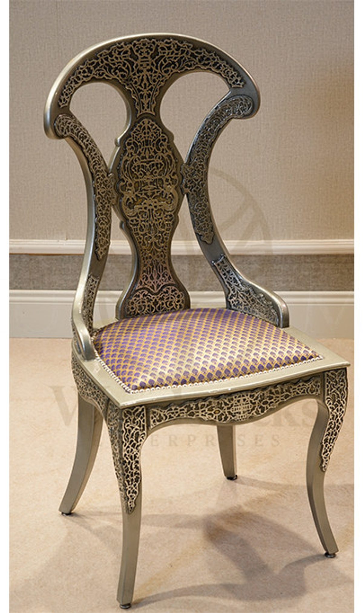 Luxury Laos Handcrafted Teak Armchair, Saharanpur, Living Room Chair