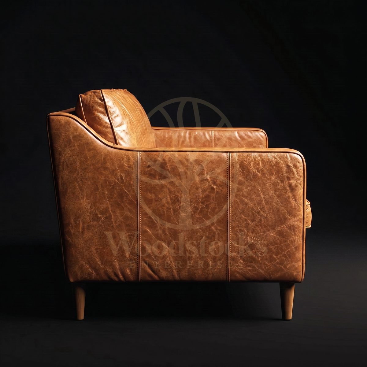 Luxury Teak Kolding Cognac Leather Sofa, Saharanpur, view 3