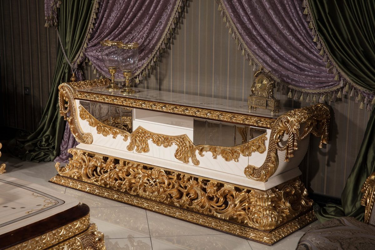 Teak Sovereign Antique Gold TV Cabinet, TV Cabinet