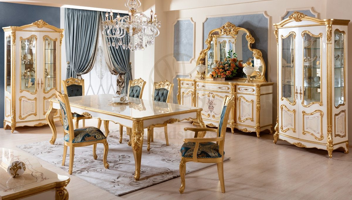 Royal Asaba Hand Carved Teak Dining Table Set, Saharanpur, Dining Table