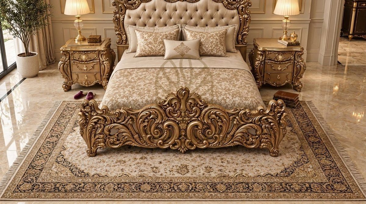 Maharaja Luxury Hand-Carved Teak King Bed III, view 4