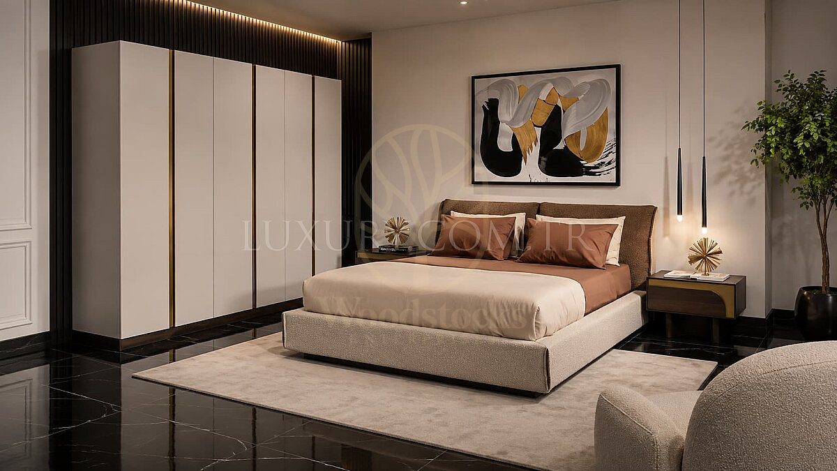 Luxury Niva Beige Brown Handcrafted Teak King Size Bed, Saharanpur, King Size Bed