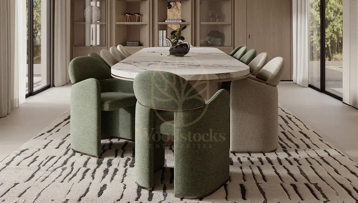 Luxury Arte 12 Seater Handcrafted Teak Dining Table Set, Saharanpur, Dining Table