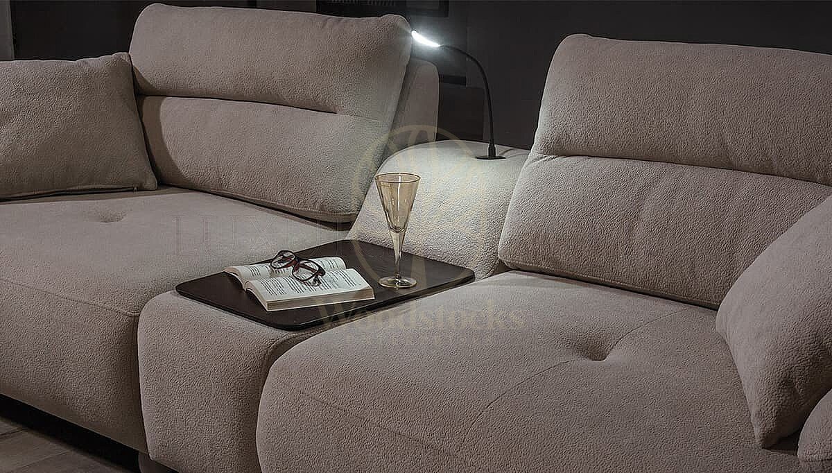 Luxury Norvella Beige Handcrafted Teak Sofa Set, Saharanpur, view 6