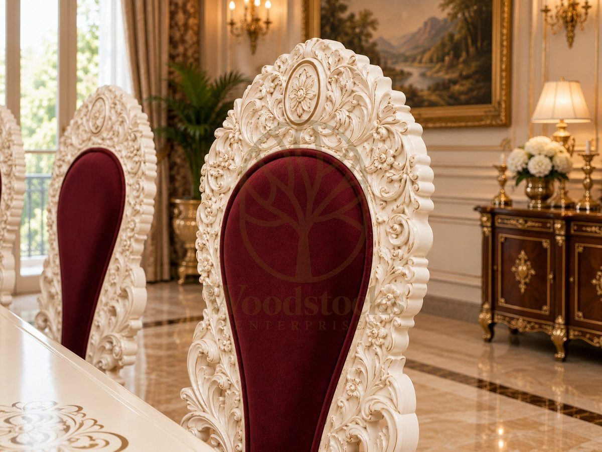Maharaja Luxury Hand-Carved Teak Dining Table IV, view 7