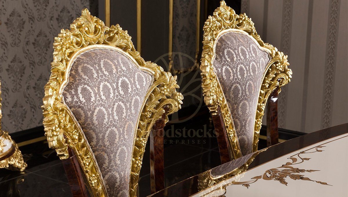 Royal Hunkar Hand Carved Teak Dining Table Set, Saharanpur, view 2