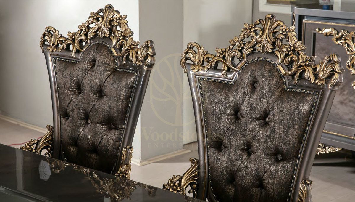 Royal Vitton Hand Carved Teak Dining Table Set, Saharanpur, view 3
