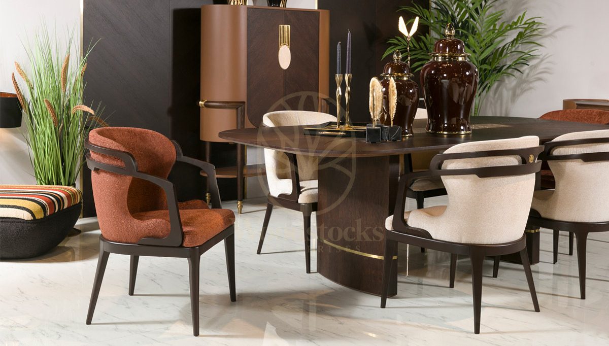 Luxury Lanvin Handcrafted Teak Dining Table Set, Saharanpur, view 5