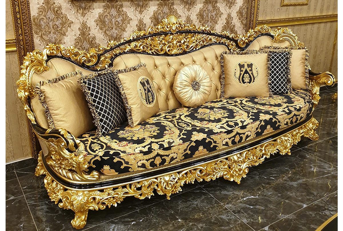 Royal Altay Black Hand Carved Teak Sofa Set, Saharanpur, view 3