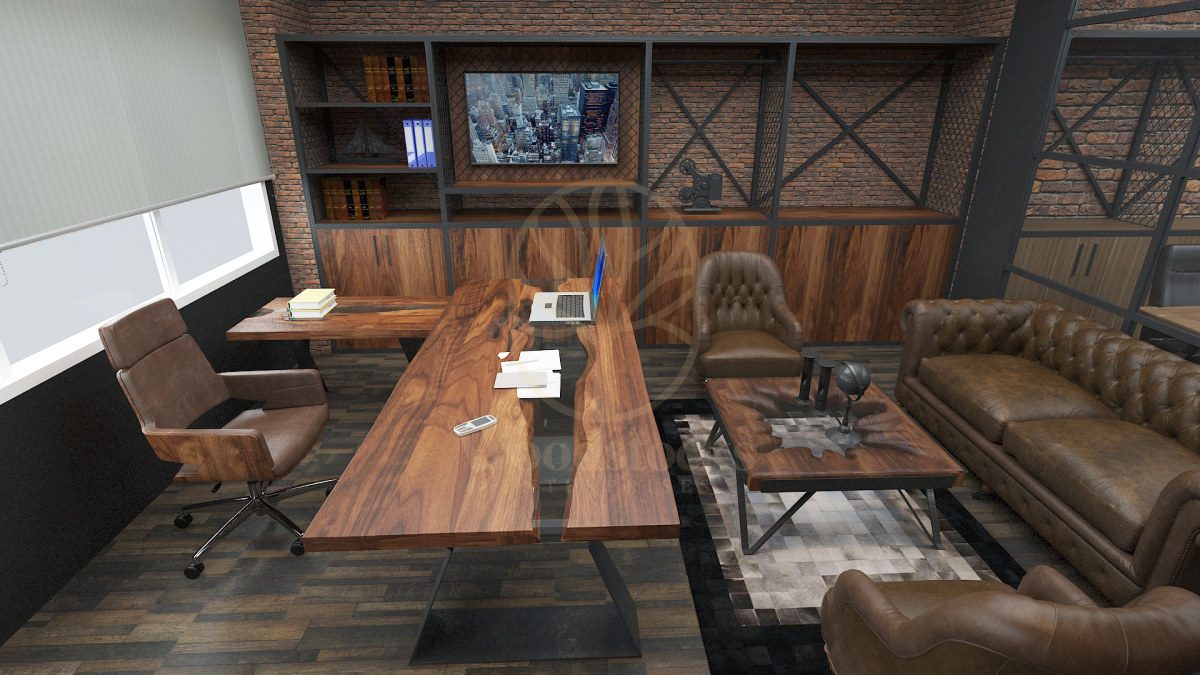 Luxury Mecidiyekoy Handcrafted Teak Office Table, Saharanpur, view 9