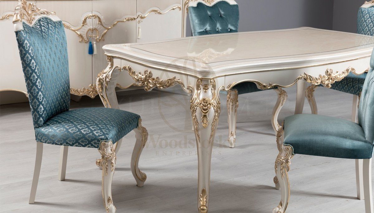 Royal Fenomen Hand Carved Teak Dining Table Set, Saharanpur, view 5