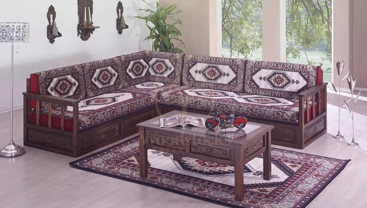 Royal Inci Hand Carved Teak Sofa Set, Saharanpur, view 4