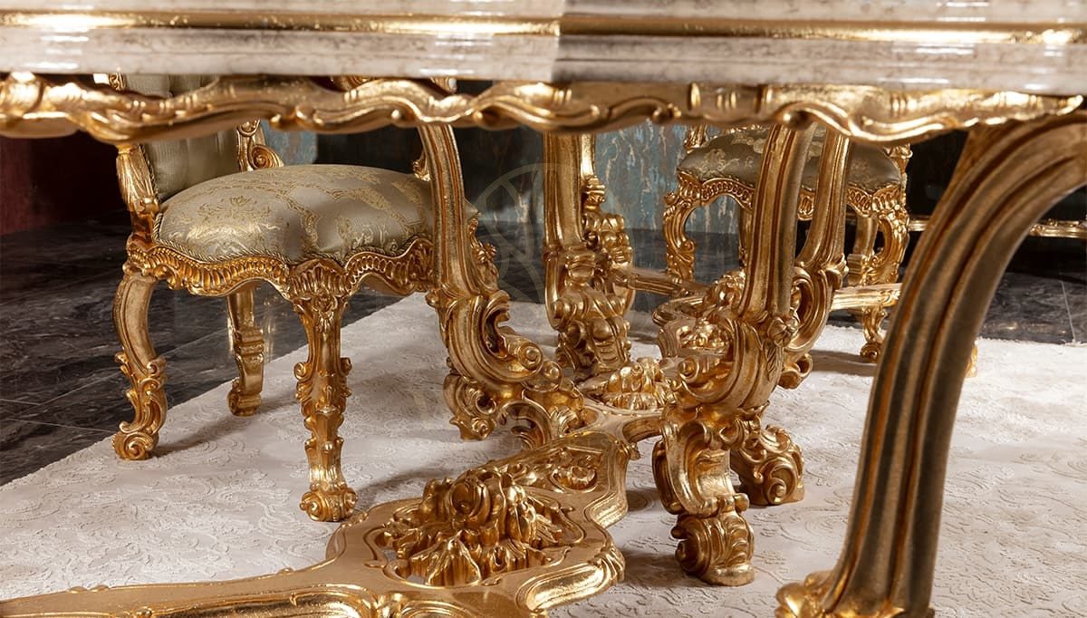 Royal Radisson Hand Carved Teak Dining Table Set, Saharanpur, view 5