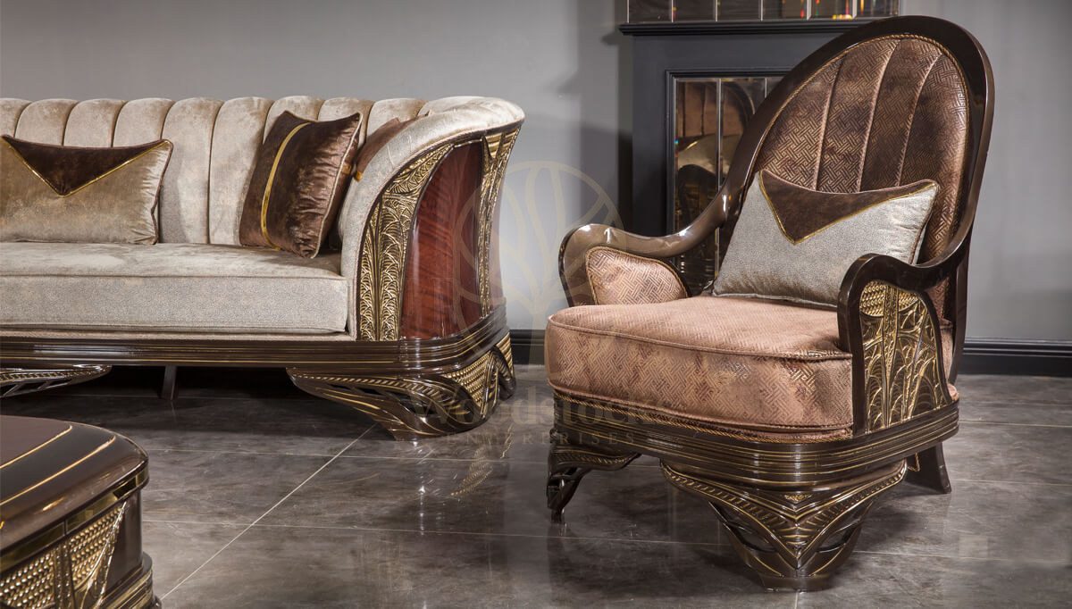 Luxury Viyola Brown Handcrafted Teak Sofa Set, Saharanpur, view 6