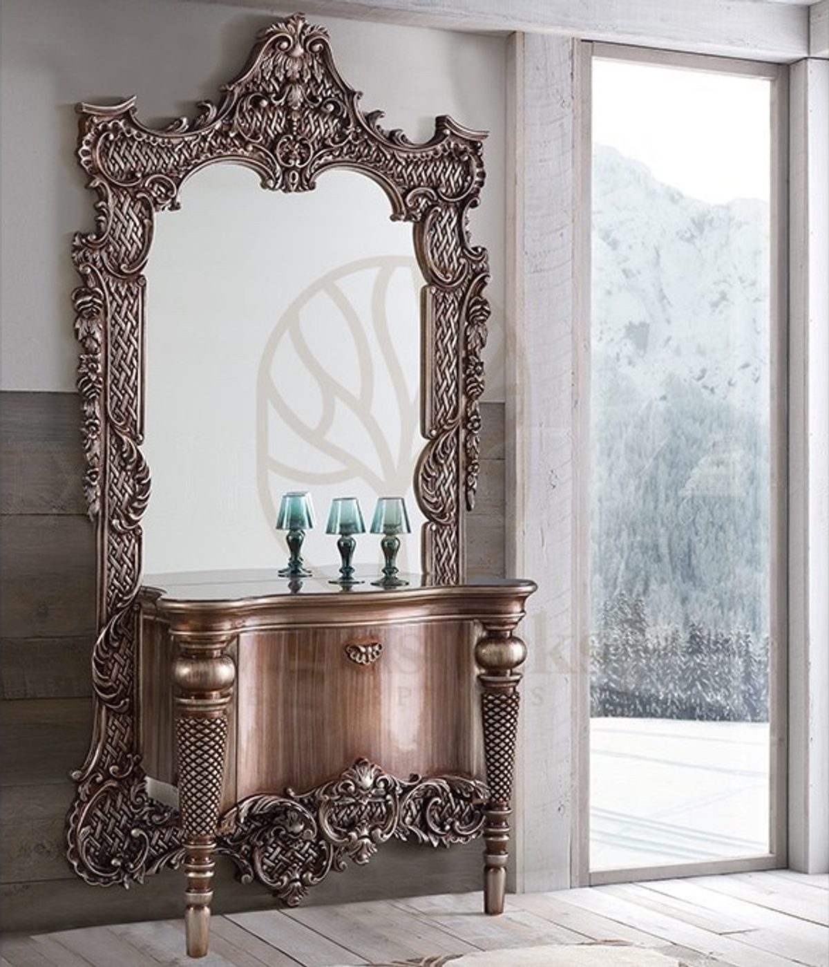 Royal Soray Hand Carved Teak Dressing Table, Saharanpur, Dressing Table