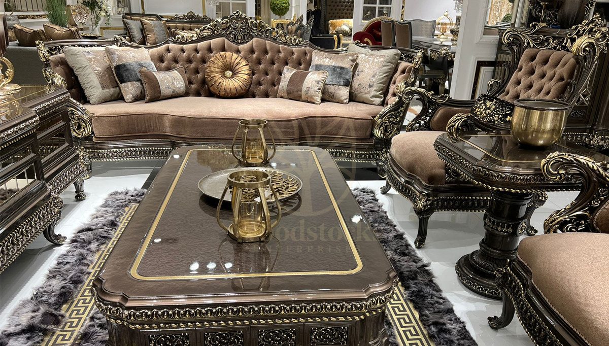 Royal Prenses Hand Carved Teak Sofa Set, Saharanpur, view 2