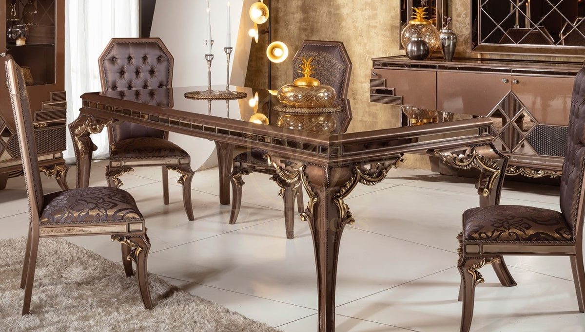Royal Prince Hand Carved Teak Dining Table Set, Saharanpur, view 6