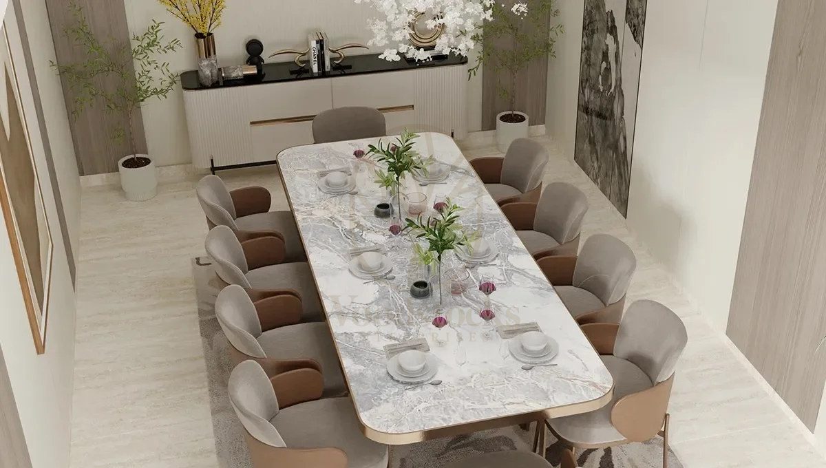 Luxury Villa Handcrafted Teak Dining Table Set, Saharanpur, view 3