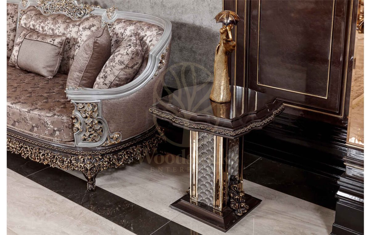 Royal Bergama Bronze Hand Carved Teak Sofa Set, Saharanpur, view 9