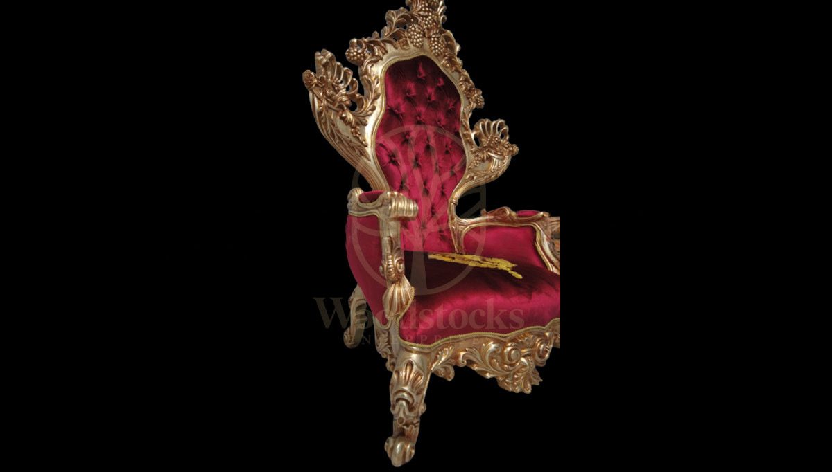 Royal Toledo Hand Carved Teak Armchair, Saharanpur, view 4