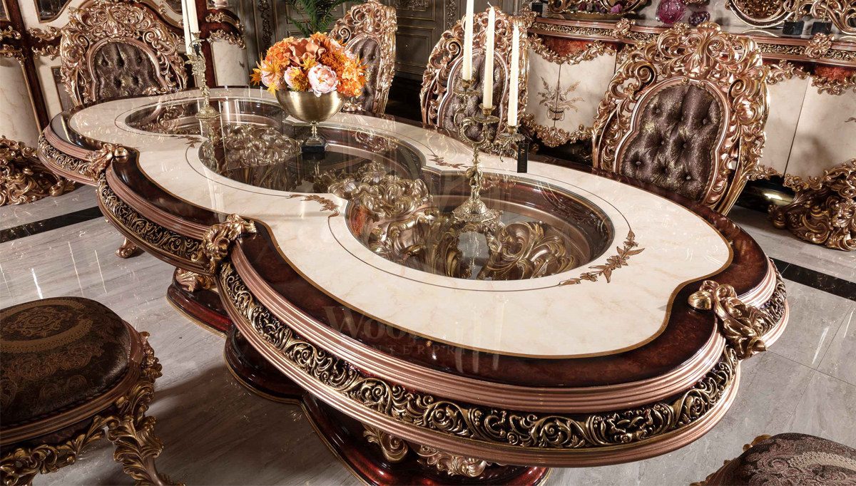 Royal Sumela Hand Carved Teak Dining Table Set, Saharanpur, view 8