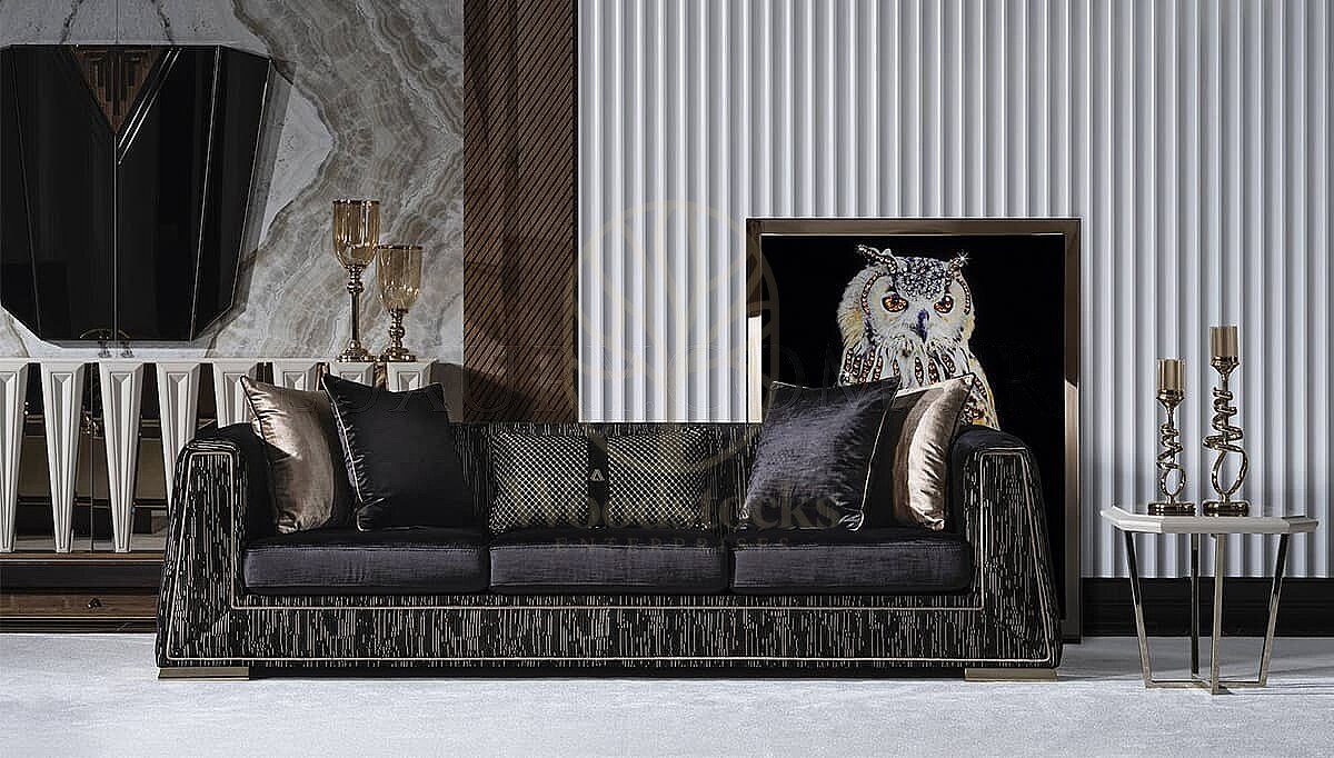 Luxury Lumira Art Deco Handcrafted Teak Sofa Set, Saharanpur, view 3