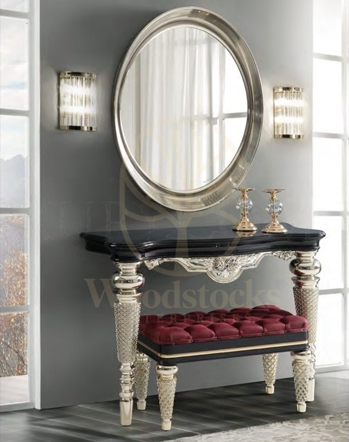 Royal Krom Hand Carved Teak Dressing Table, Saharanpur, Dressing Table