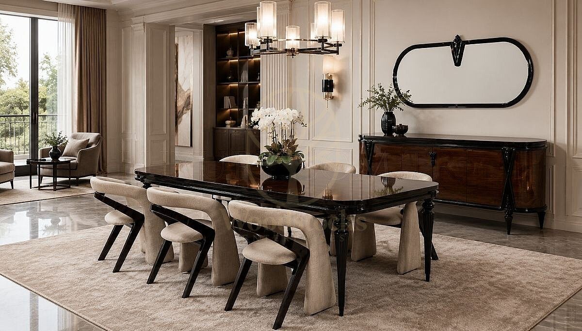 Luxury Tudor Handcrafted Teak Dining Table Set, Saharanpur, view 4