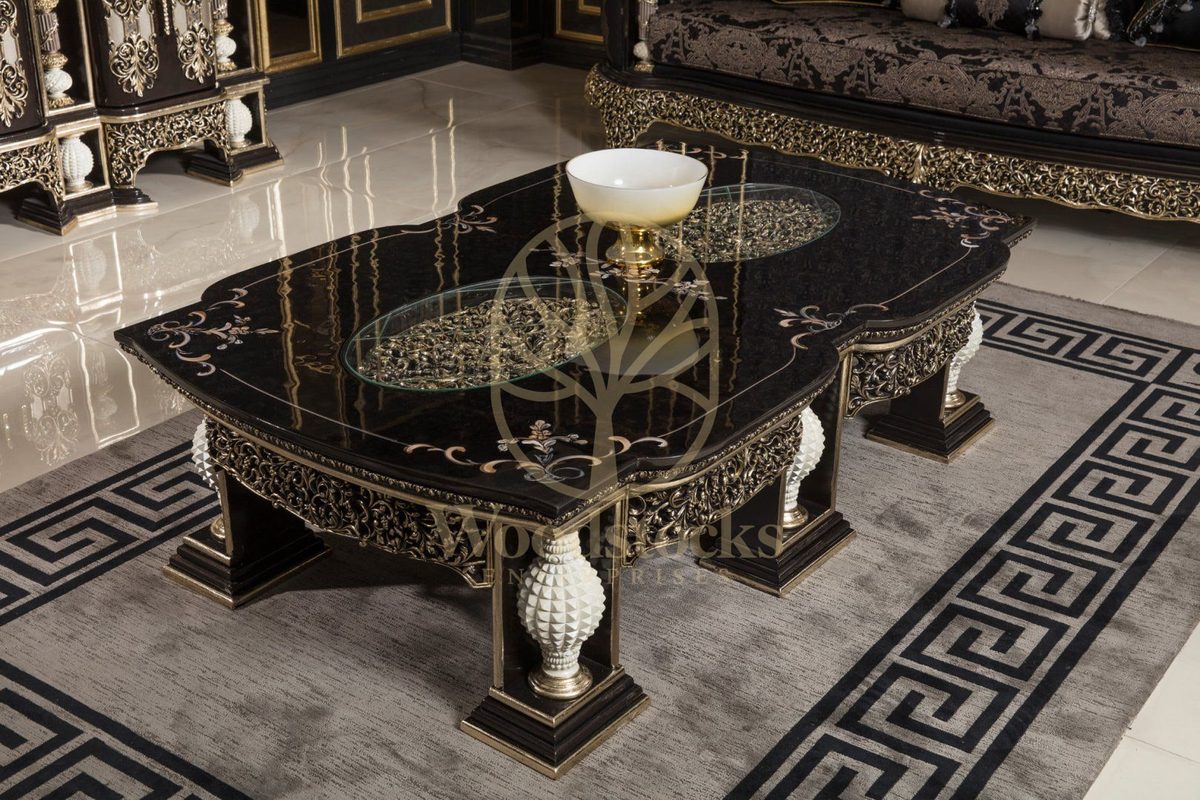 Teak Monaco Charcoal and Gold Center Table, view 2