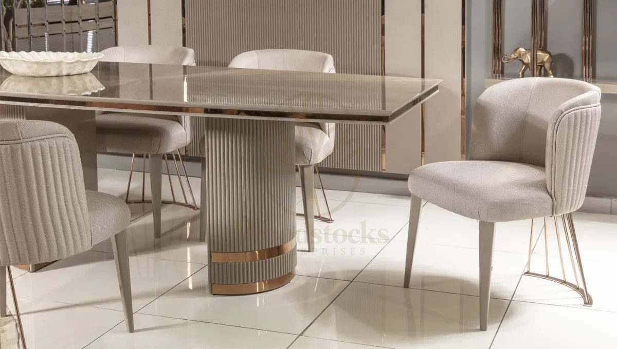 Luxury Monna Handcrafted Teak Dining Table Set, Saharanpur, view 9