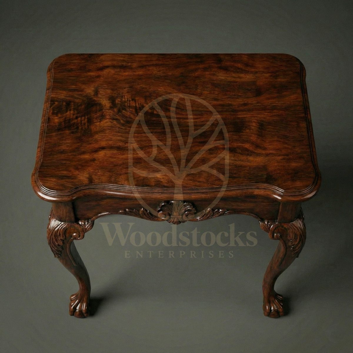 Hand Carved Teak Georgian Ball-and-Claw Side Table, Saharanpur, view 4
