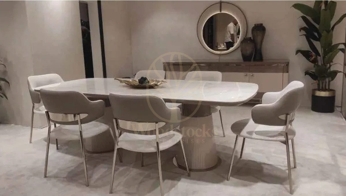 Luxury Masko Handcrafted Teak Dining Table Set, Saharanpur, view 2
