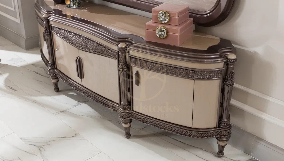 Royal Cassani Hand Carved Teak TV Cabinet, Saharanpur, view 3