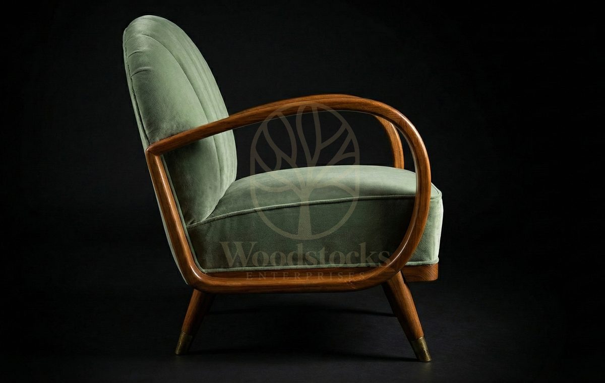 Luxury Teak Continental Art Deco Easy Chair, Saharanpur, view 3
