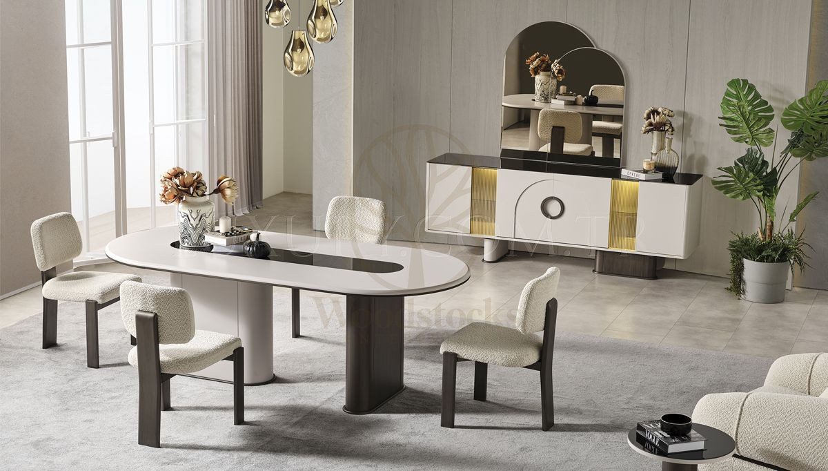 Luxury Odessa Handcrafted Teak Dining Table Set, Saharanpur, Dining Table