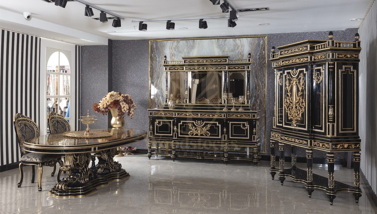Royal Balamir Hand Carved Teak Dining Table Set, Saharanpur, Dining Table