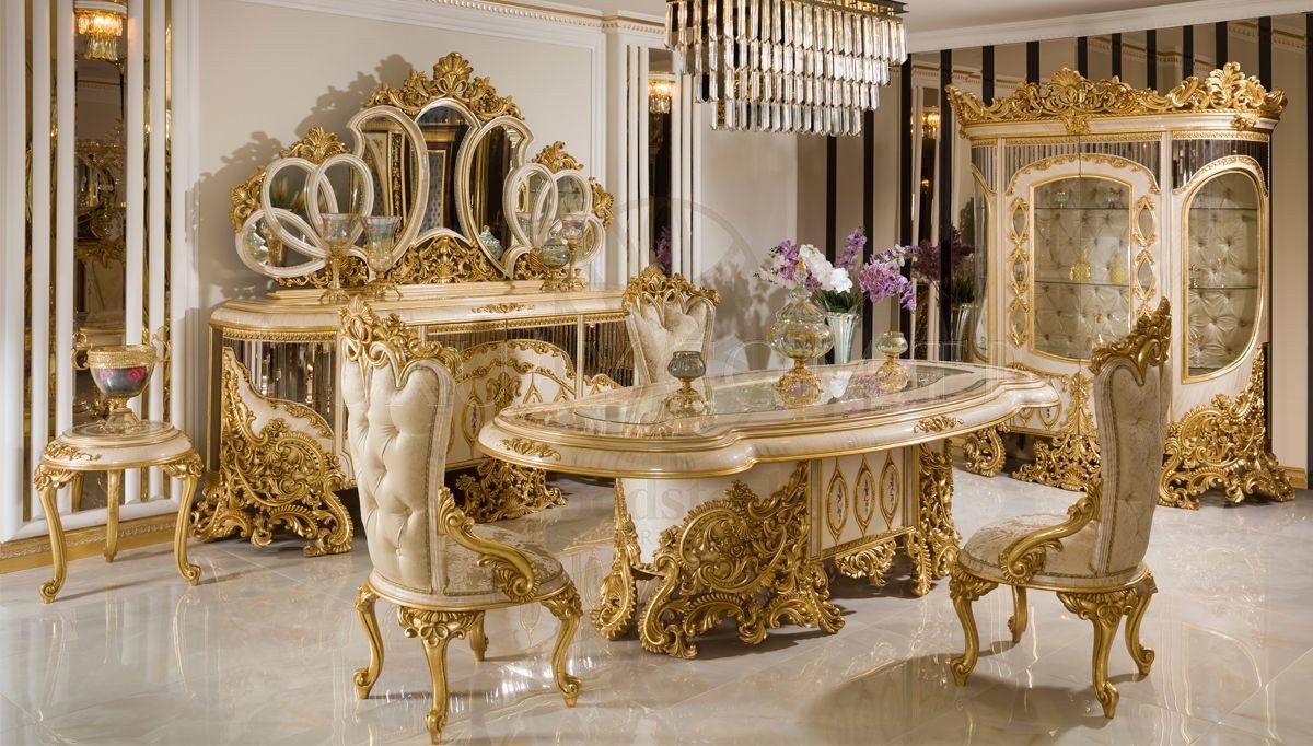 Royal Ayasofya Hand Carved Teak Dining Table Set II, Saharanpur, Dining Table