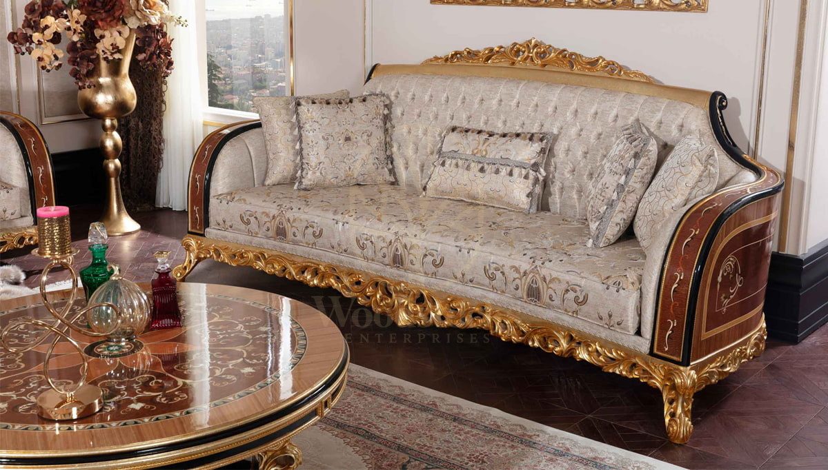 Royal Panamera Marquetry Hand Carved Teak Sofa Set, Saharanpur, view 9